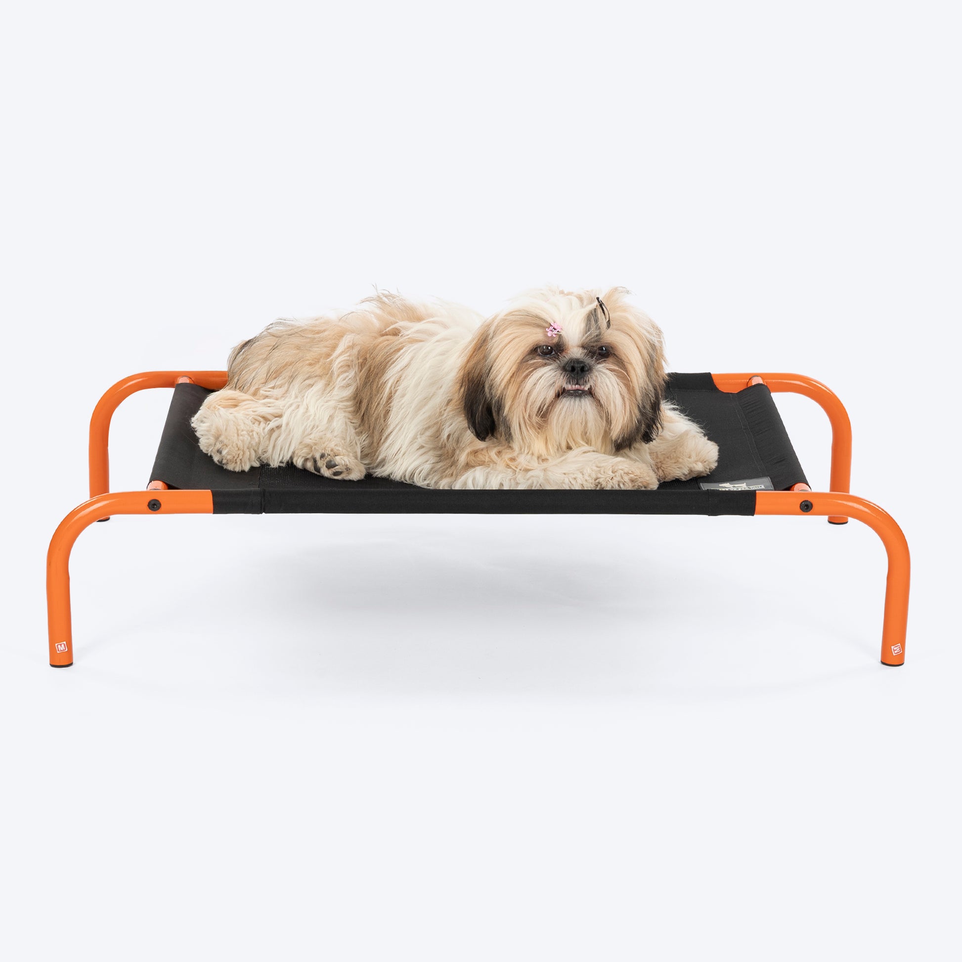 HUFT Elevated Bed For Dog - Black & Orange - Heads Up For Tails