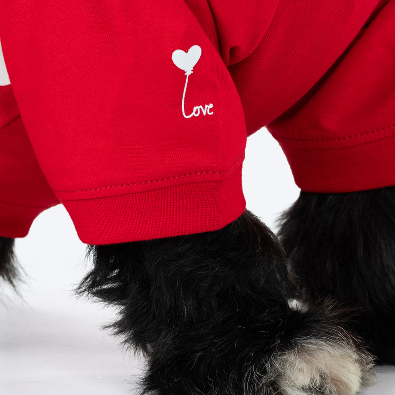 HUFT Lovers Printed T-Shirt For Dog - Red - Heads Up For Tails