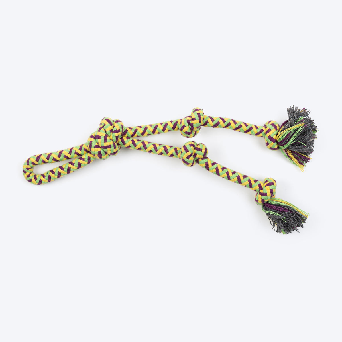 HUFT Tug Trail Knotted Rope Toy For Dog - Multicolor - Heads Up For Tails