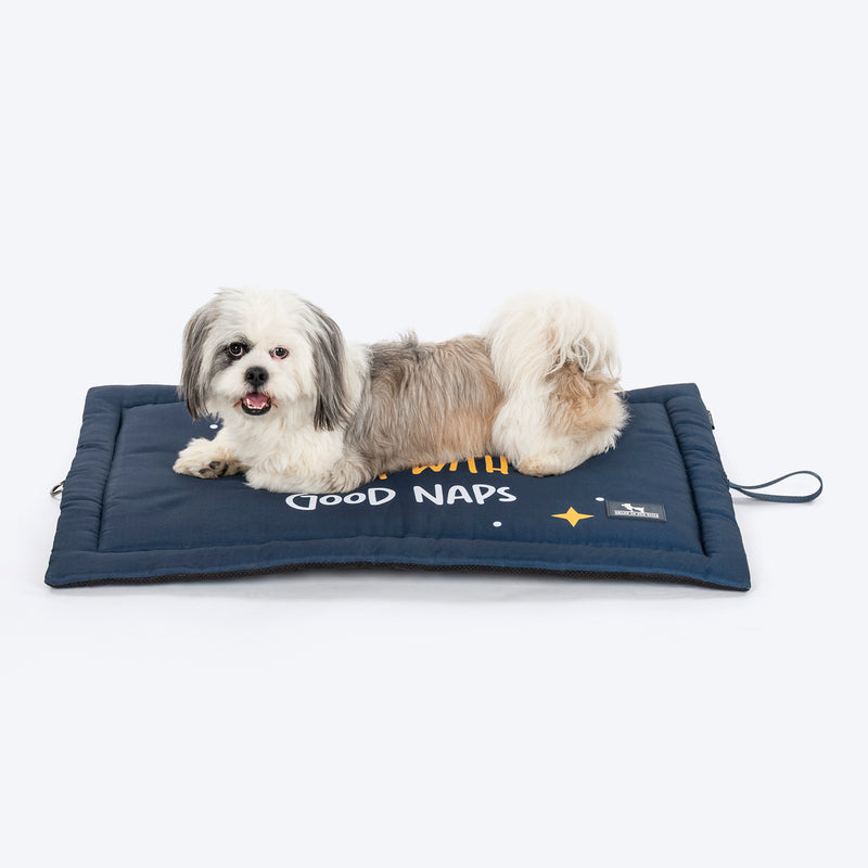 HUFT Good Naps Flat Mat For Dog - Blue - Heads Up For Tails