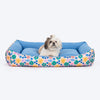 HUFT Bloomscape Lounger Bed For Dog - Blue - Heads Up For Tails