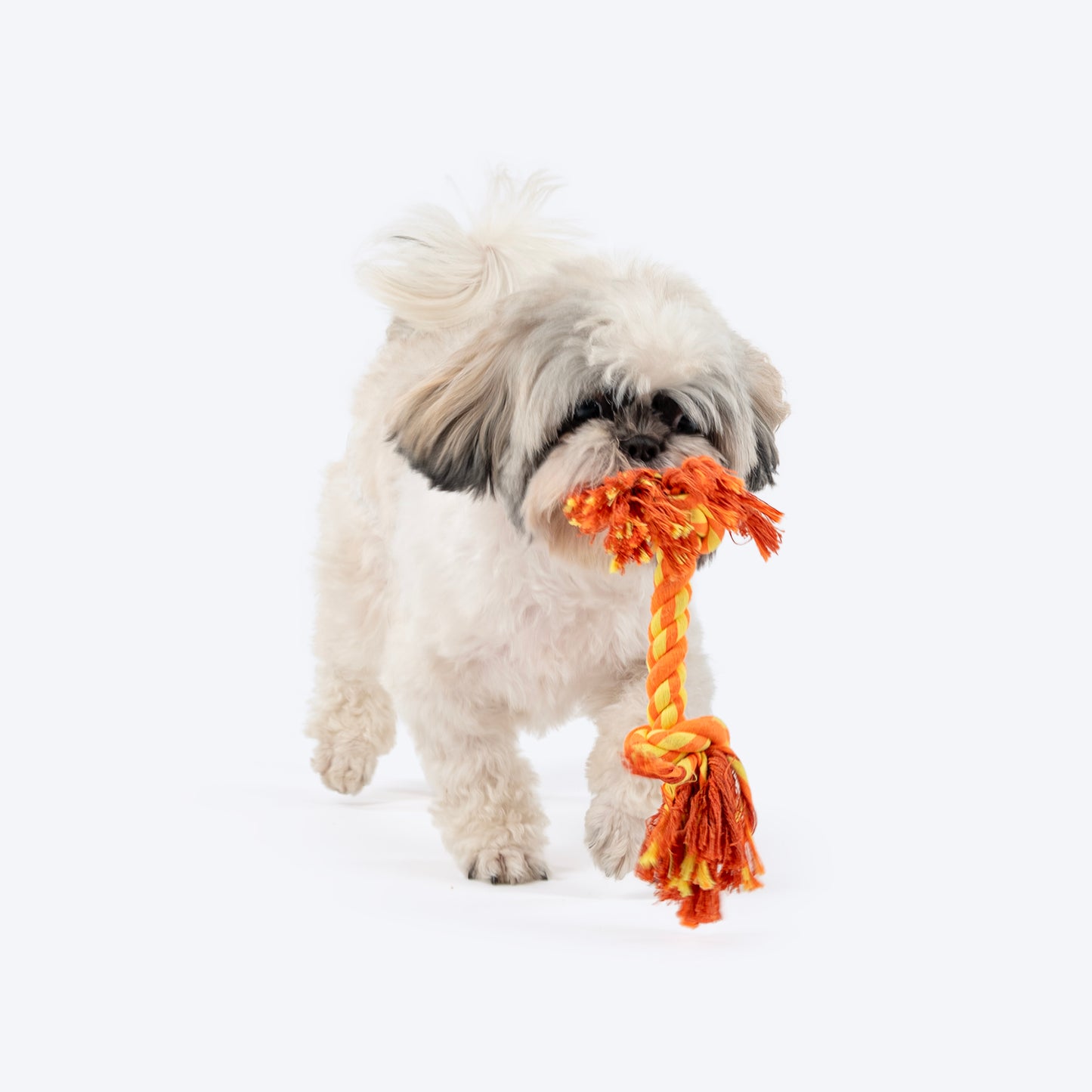 TLC Mighty Tug Rope Toy For Dog - Orange & Yellow - Heads Up For Tails