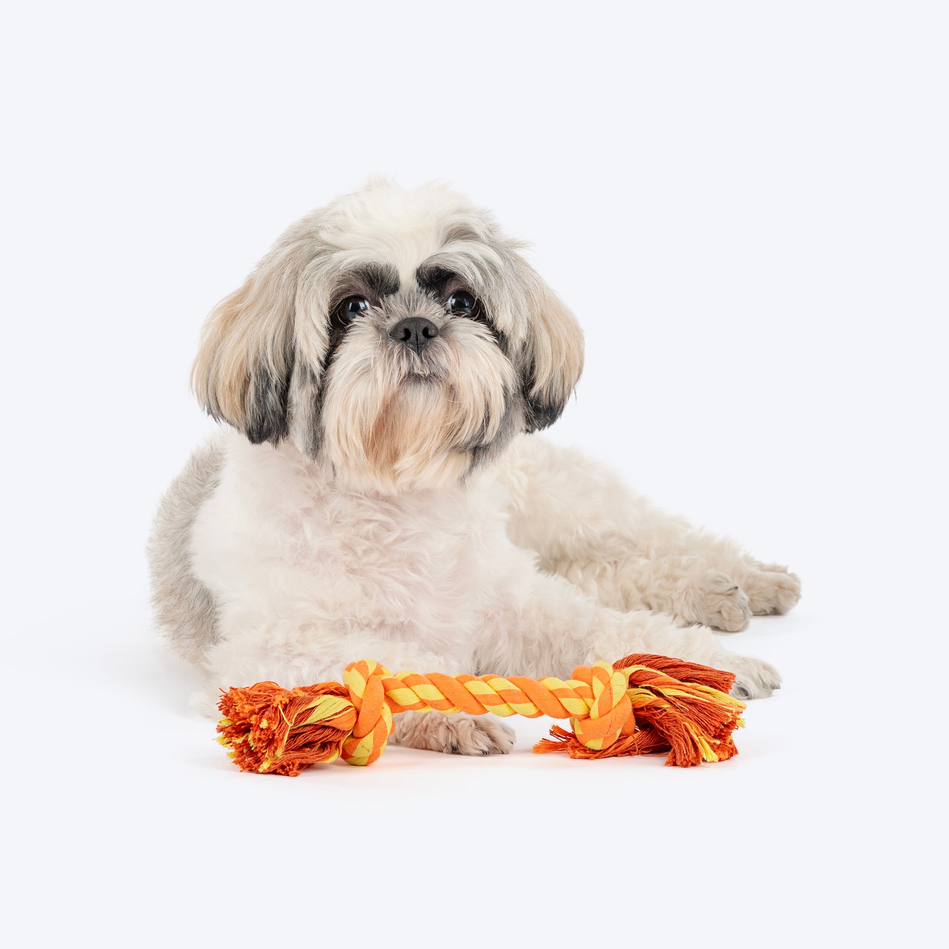 TLC Mighty Tug Rope Toy For Dog - Orange & Yellow - Heads Up For Tails