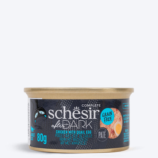 Schesir After Dark Chicken With Quail Egg Pate Wet Food For Adult Cat - 80 gm