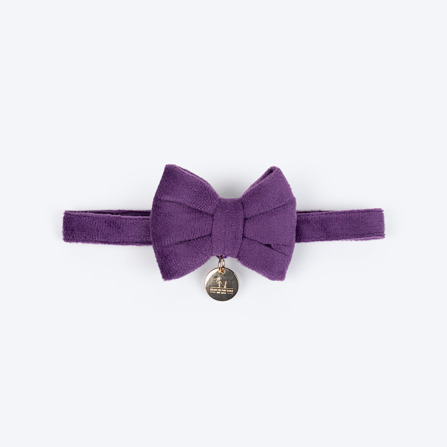 HUFT Regal Luxe Bow Tie With Strap For Cat - Purple