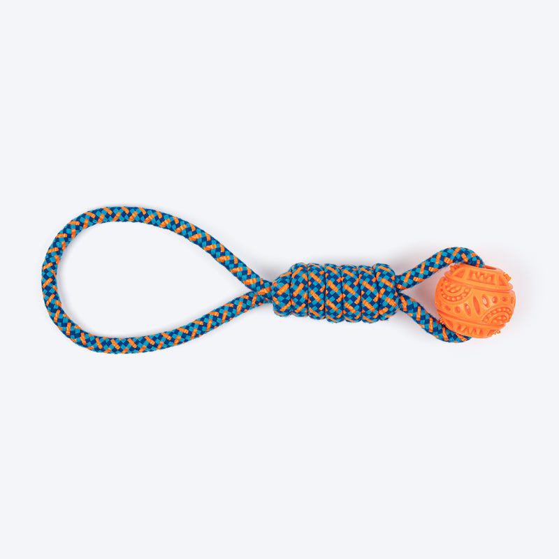 HUFT Tuggables Tug Twister Rope Toy For Dog - Blue & Orange - Heads Up For Tails