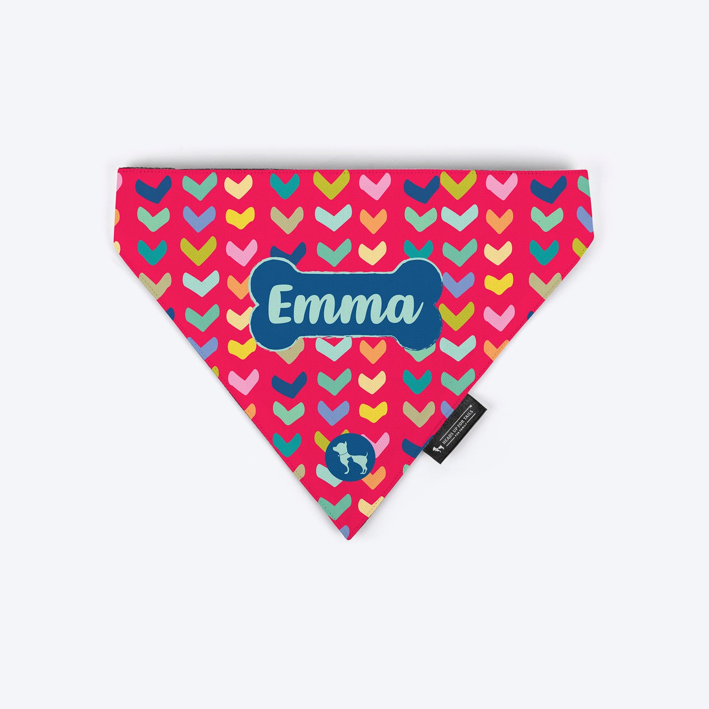 HUFT Heart To Heart Personalised Dog Bandana - Red