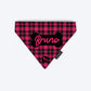 HUFT Tartan Check Personalised Dog Bandana - Pink