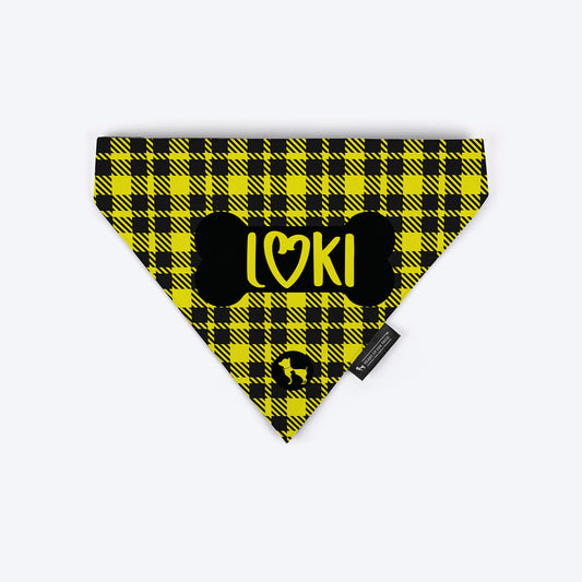 HUFT Tartan Check Personalised Dog Bandana - Yellow