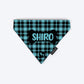 HUFT Tartan Check Personalised Dog Bandana - Sky Blue