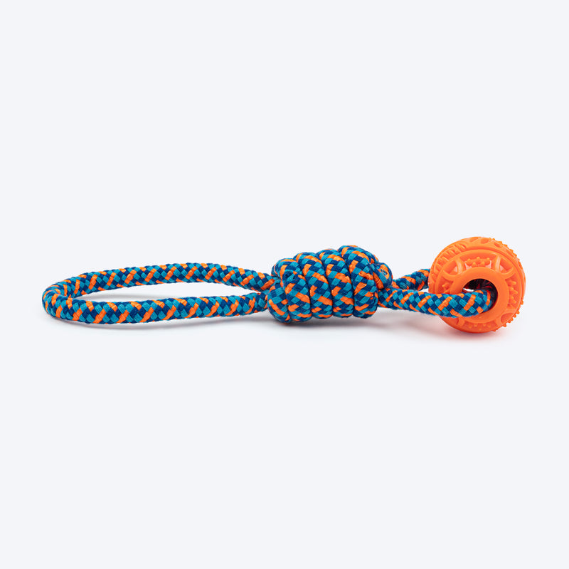 HUFT Tuggables Tug Twister Rope Toy For Dog - Blue & Orange - Heads Up For Tails
