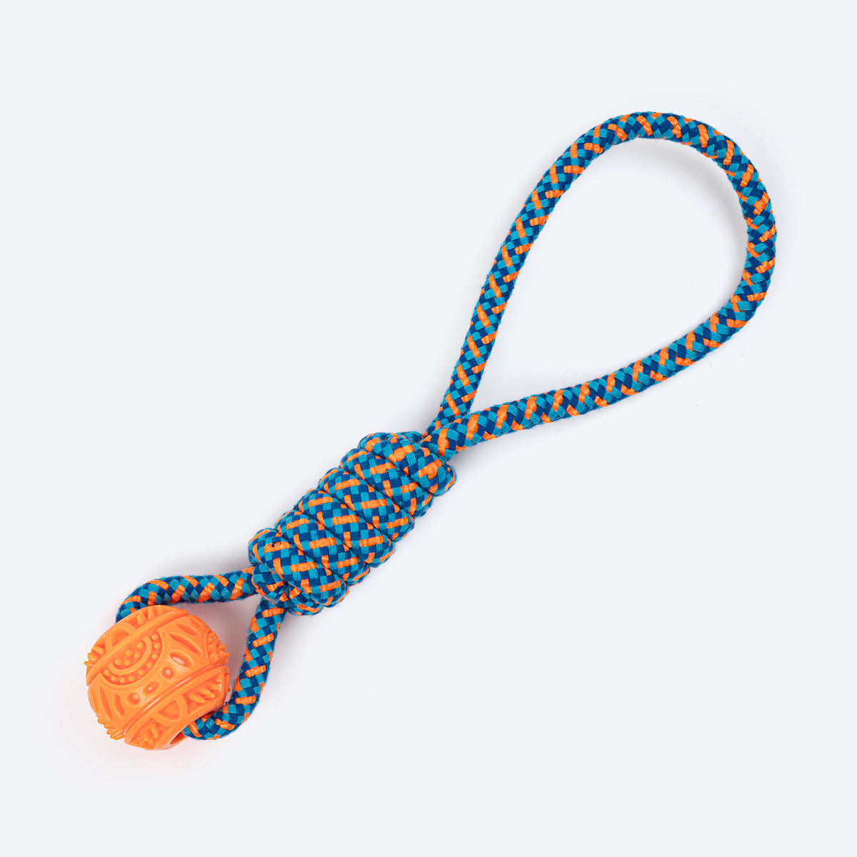 HUFT Tuggables Tug Twister Rope Toy For Dog - Blue & Orange - Heads Up For Tails