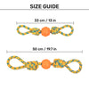 HUFT Tuggables Twisted Tug & Ball Rope Toy For Dog - Yellow & Orange - Heads Up For Tails