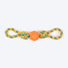 HUFT Tuggables Twisted Tug & Ball Rope Toy For Dog - Yellow & Orange - Heads Up For Tails