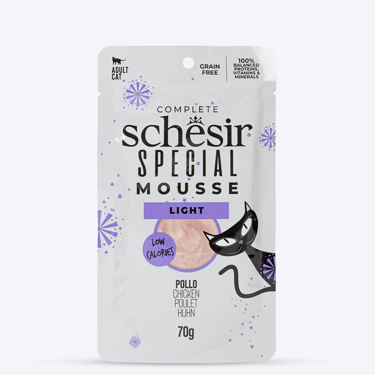 Schesir Special Mousse Light Chicken Wet Food For Adult Cat - 70 gm - Heads Up For Tails