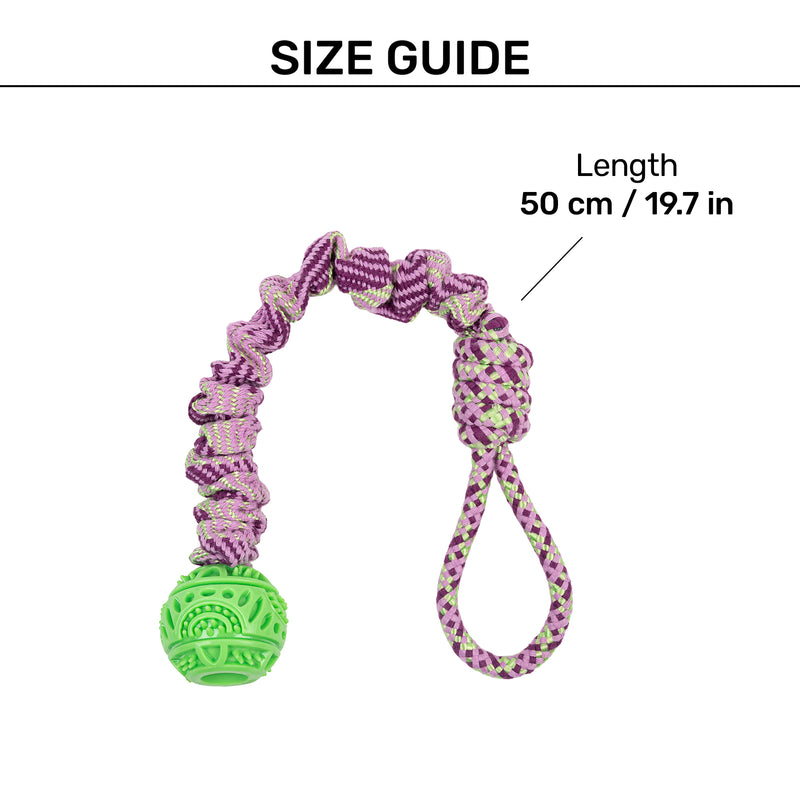 HUFT Tuggables Stretch 'N Chew Rope Toy For Dog - Purple - Heads Up For Tails