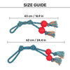 HUFT Tuggables Twin Tossers Rope Toy For Dog - Blue & Red - Heads Up For Tails