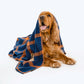 HUFT Warm Hug Blanket For Pets - Navy Blue & Orange - Heads Up For Tails