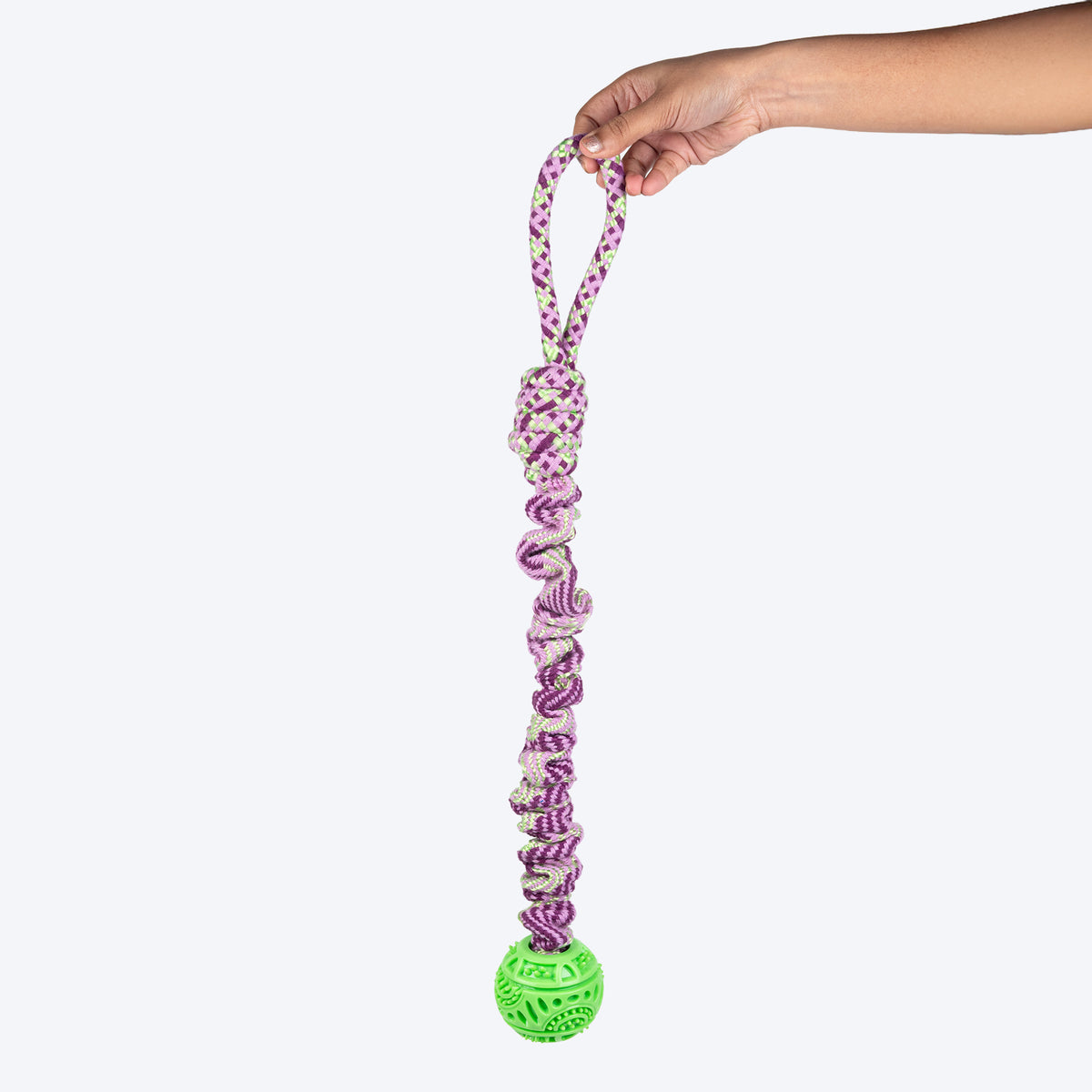 HUFT Tuggables Stretch 'N Chew Rope Toy For Dog - Purple - Heads Up For Tails