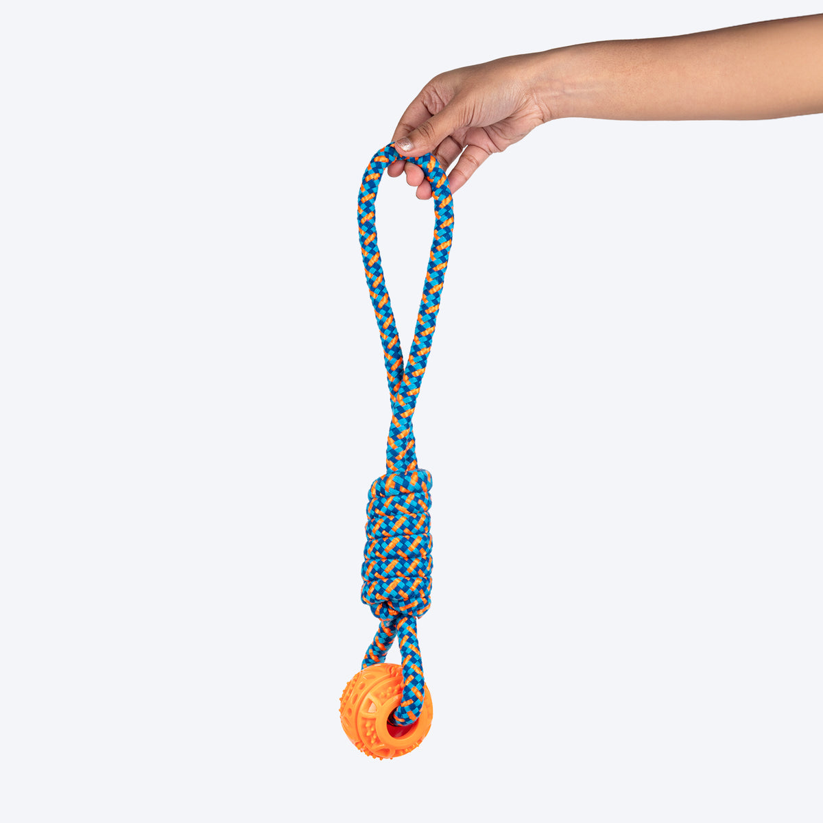 HUFT Tuggables Tug Twister Rope Toy For Dog - Blue & Orange - Heads Up For Tails