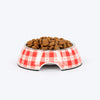 HUFT Gingham Feast Melamine Bowl With Steel Inserts For Cat - Red & White