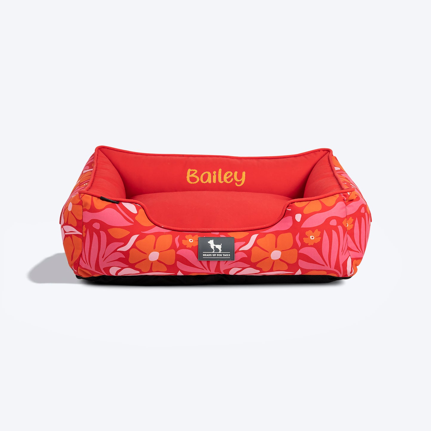 HUFT Personalised Tangy Tones Lounger Dog Bed - Coral_01