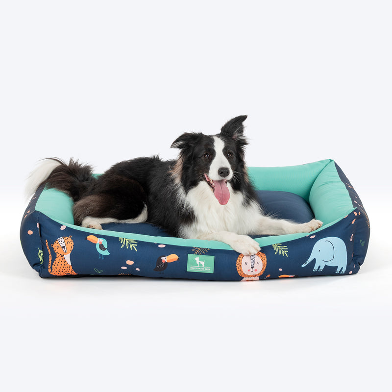 HUFT Jungle Dreams Lounger Bed For Dog - Blue - Heads Up For Tails