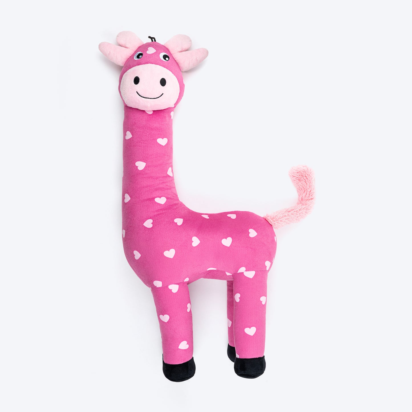 HUFT Love-A-Raffe Squeaky Plush Toy For Dog - Pink