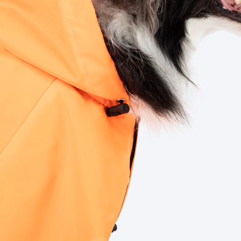 HUFT Magical Mist Raincoat With Harness Opening For Dog - Orange - Heads Up For Tails