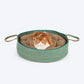 HUFT Whisker Retreat Jute Basket Bed With Cushion For Small Dogs & Cats- Aqua & Brown