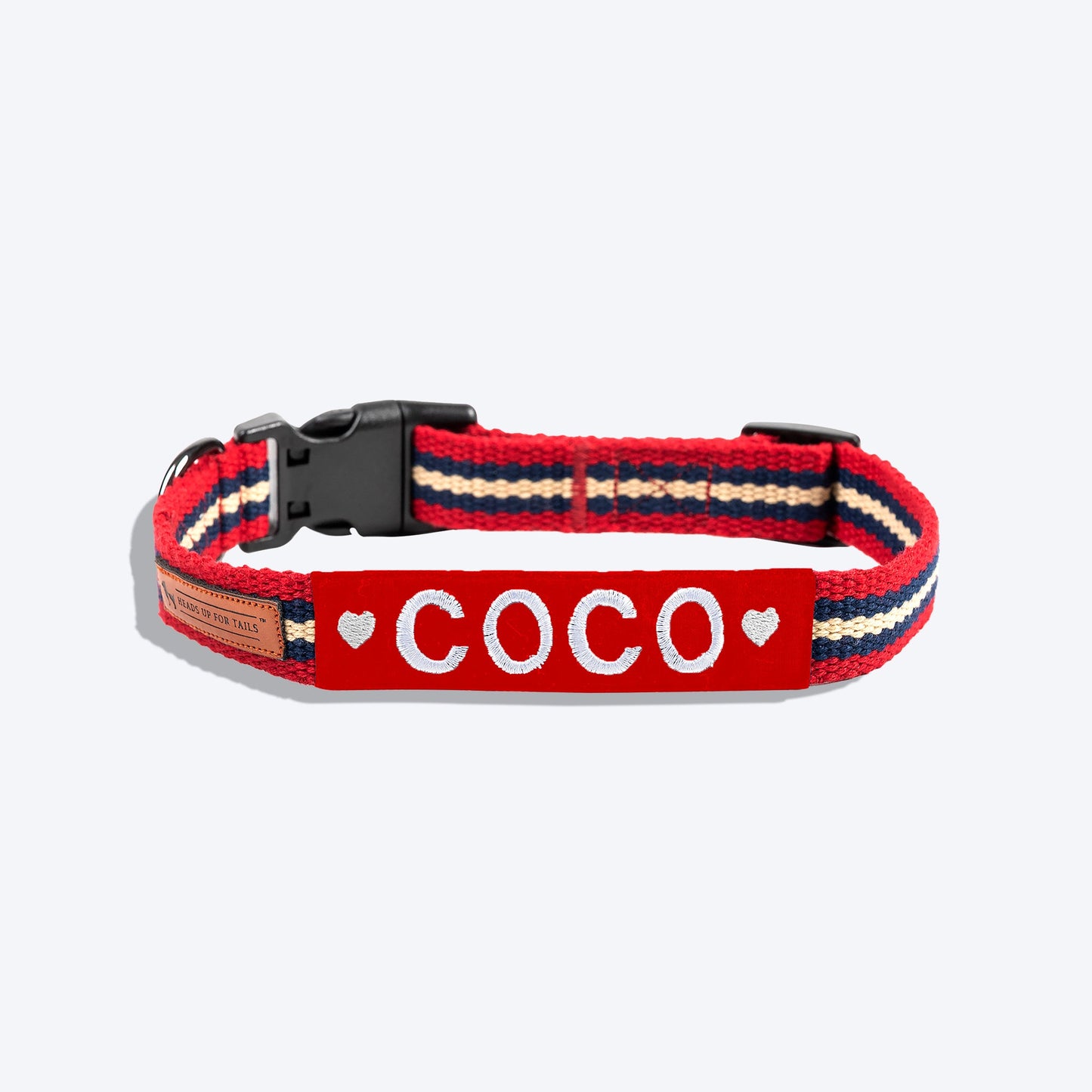 HUFT Retro Vibes Dog Collar - Maroon & Navy (Can be Personalised) - Heads Up For Tails