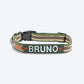 HUFT Olive Odyssey Dog Collar - Olive Green & Beige (Can be Personalised) - Heads Up For Tails