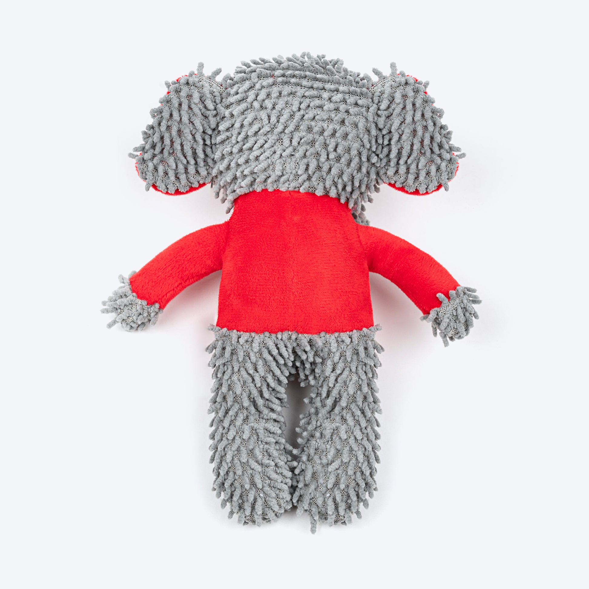 HUFT Lovey Dovey Squeaky Plush Toy For Dog - Grey & Red - Heads Up For Tails