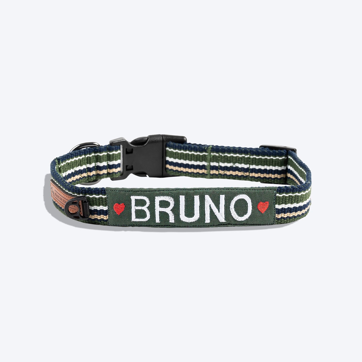 HUFT Vintage Dog Collar - Navy & Green (Can be Personalised) - Heads Up For Tails