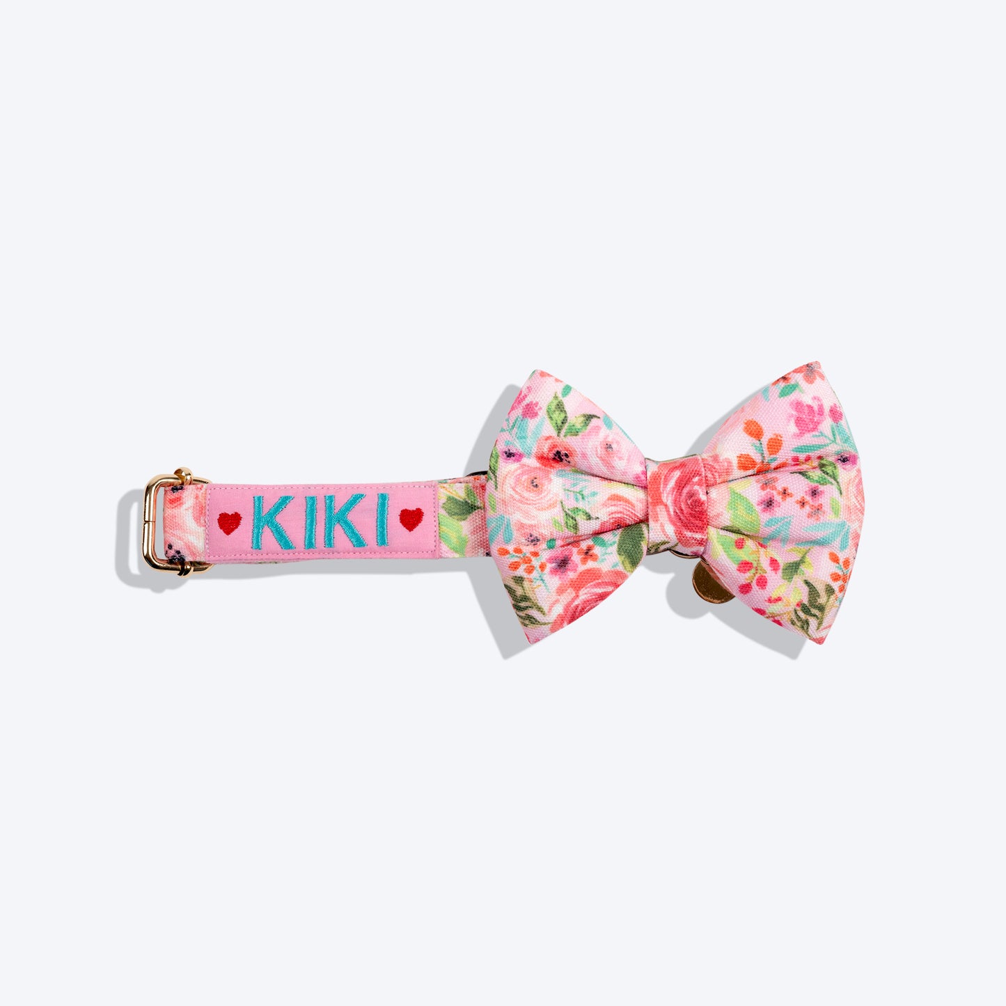 HUFT Personalised Fresh Blooms Fabric Collar For Dogs With Free Bow Tie - Heads Up For Tails