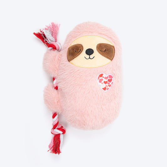 HUFT Lazy Lovebug Squeaky Plush Toy For Dog - Baby Pink