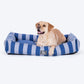 HUFT Stripe Siesta Lounger Dog Bed - Blue & White - Heads Up For Tails