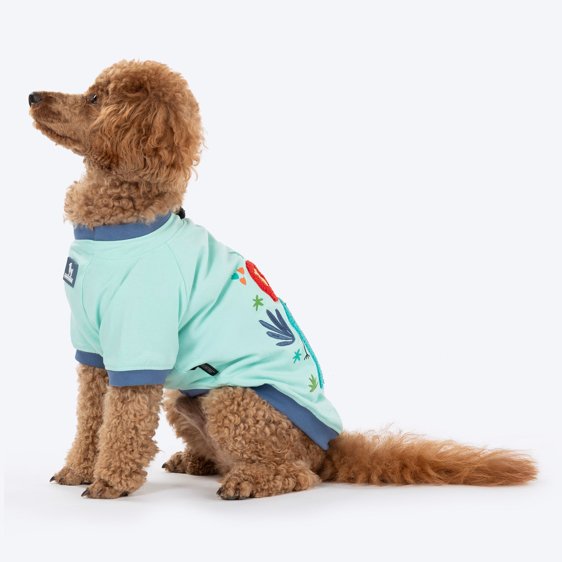 HUFT Jungle Joy Printed T-Shirt For Dog - Light Mint Green - Heads Up For Tails