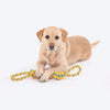 HUFT Tuggables Twisted Tug & Ball Rope Toy For Dog - Yellow & Orange - Heads Up For Tails