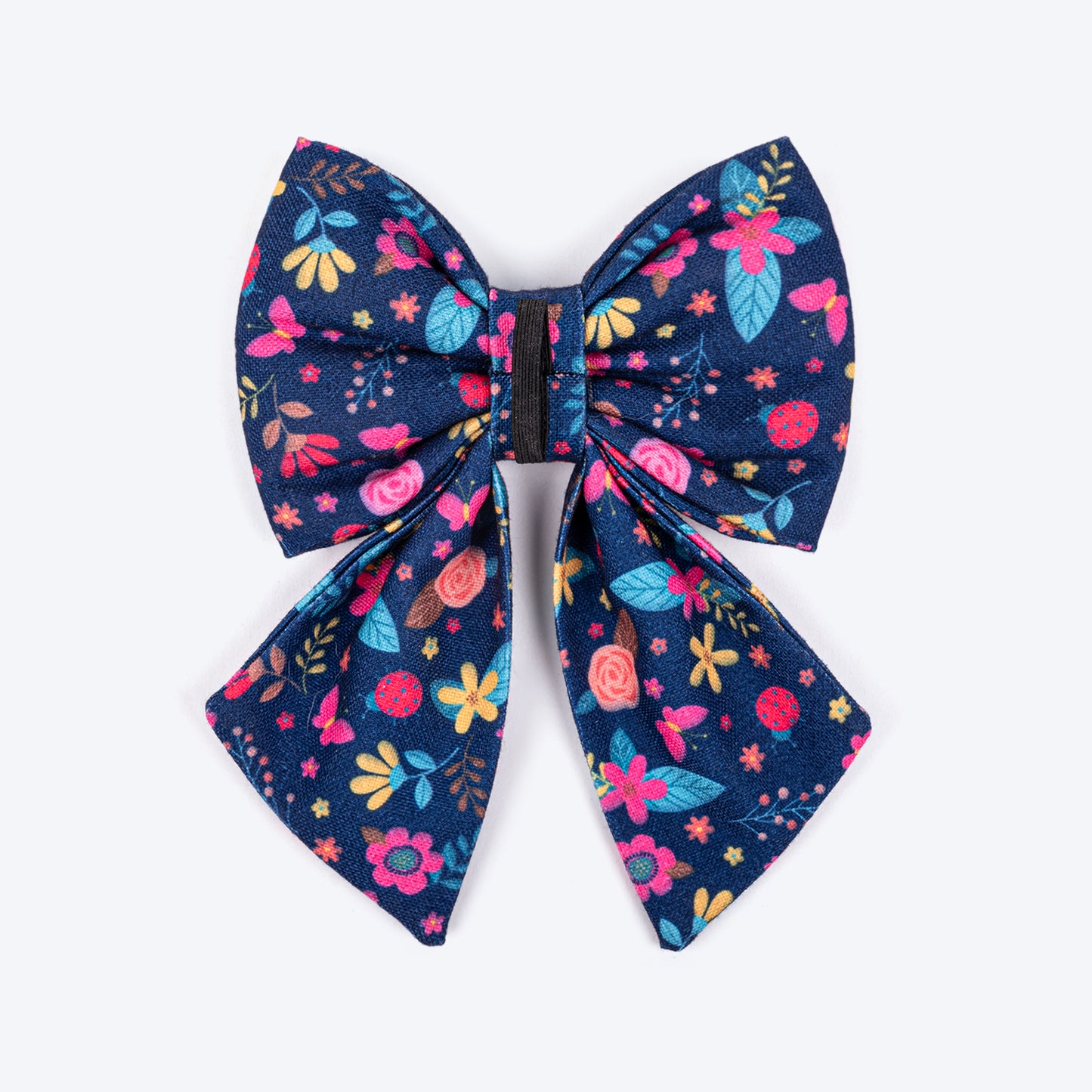 HUFT Bloomscape Printed Lady Bow Tie for Dog - Navy - Heads Up For Tails