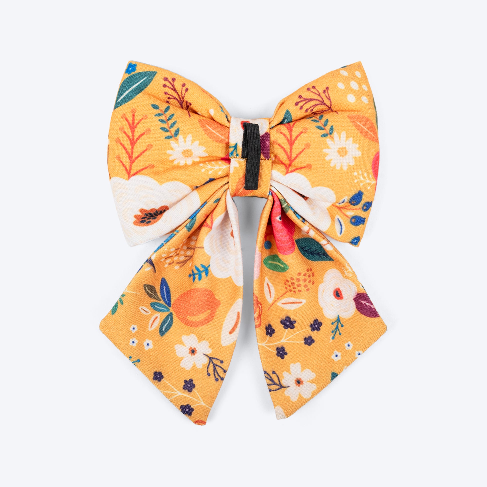 HUFT Blooming Days Printed Lady Bow Tie for Dog - Yellow - Heads Up For Tails