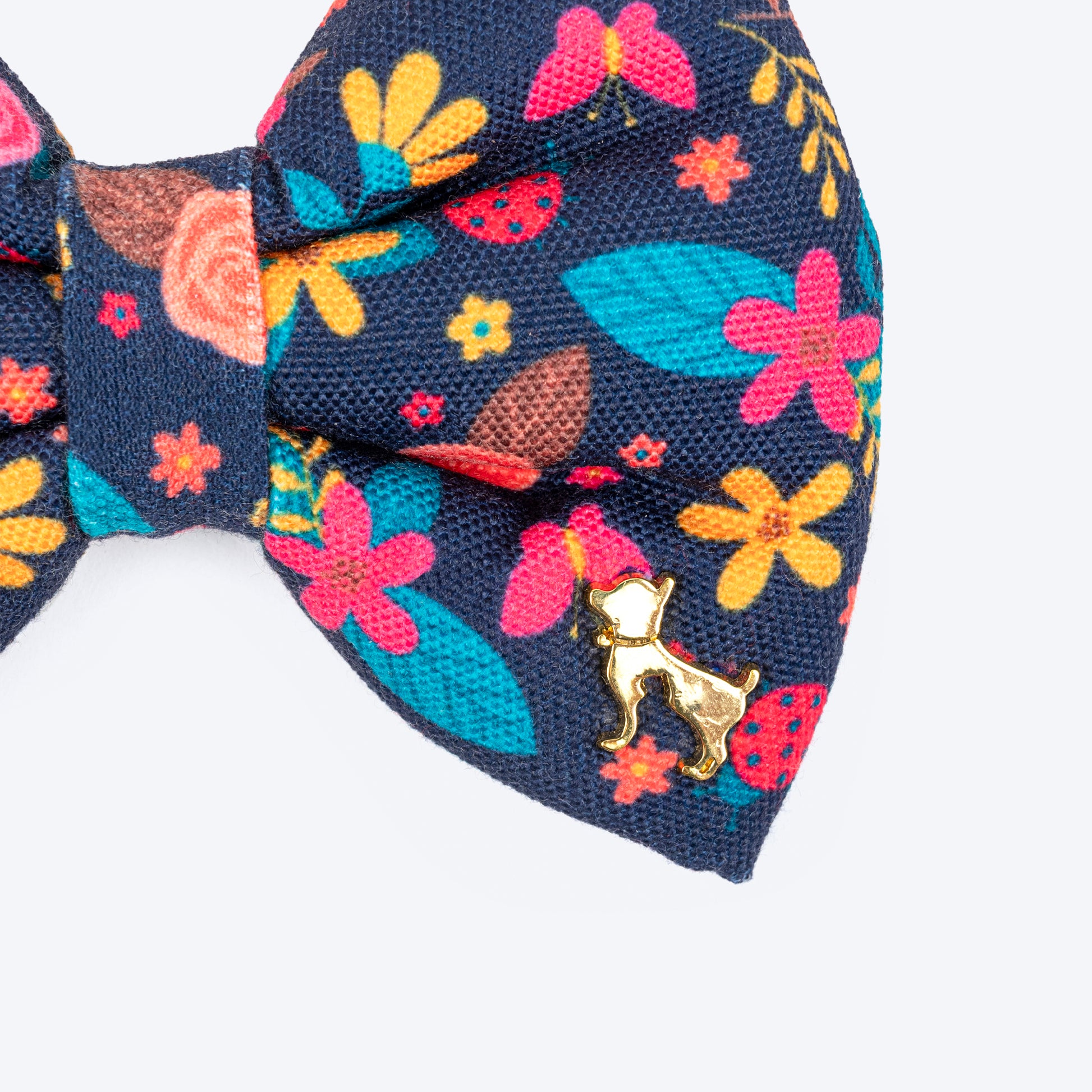 HUFT Bloomscape Printed Bow Tie for Dog - Navy - Heads Up For Tails