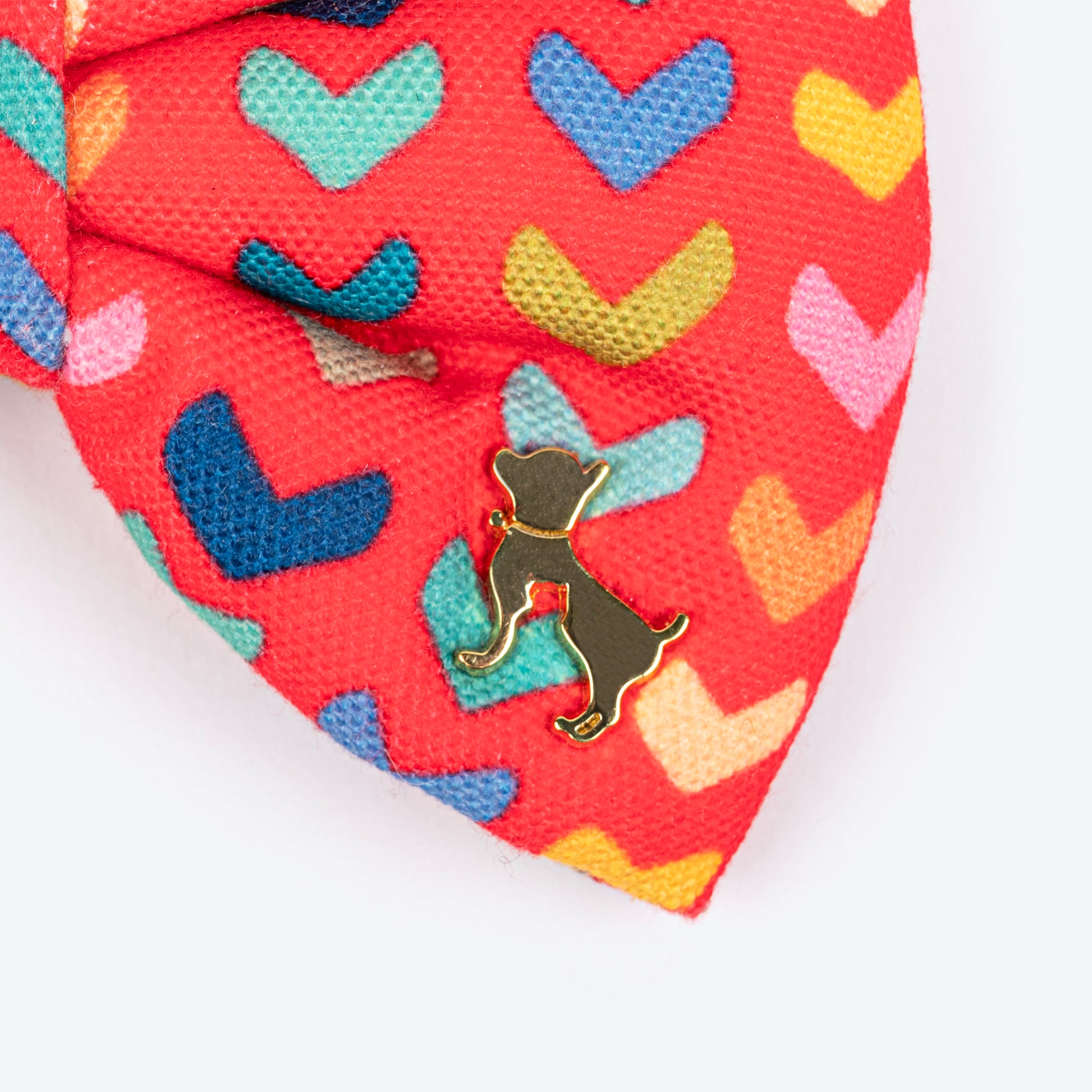 HUFT Heart to Heart Printed Bow Tie for Dog - Red - Heads Up For Tails