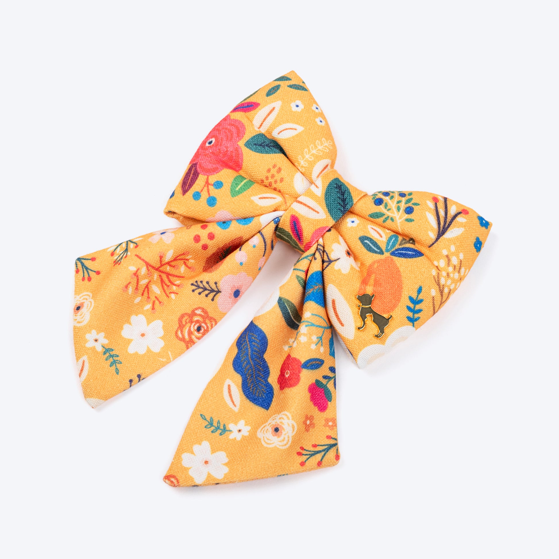 HUFT Blooming Days Printed Lady Bow Tie for Dog - Yellow - Heads Up For Tails