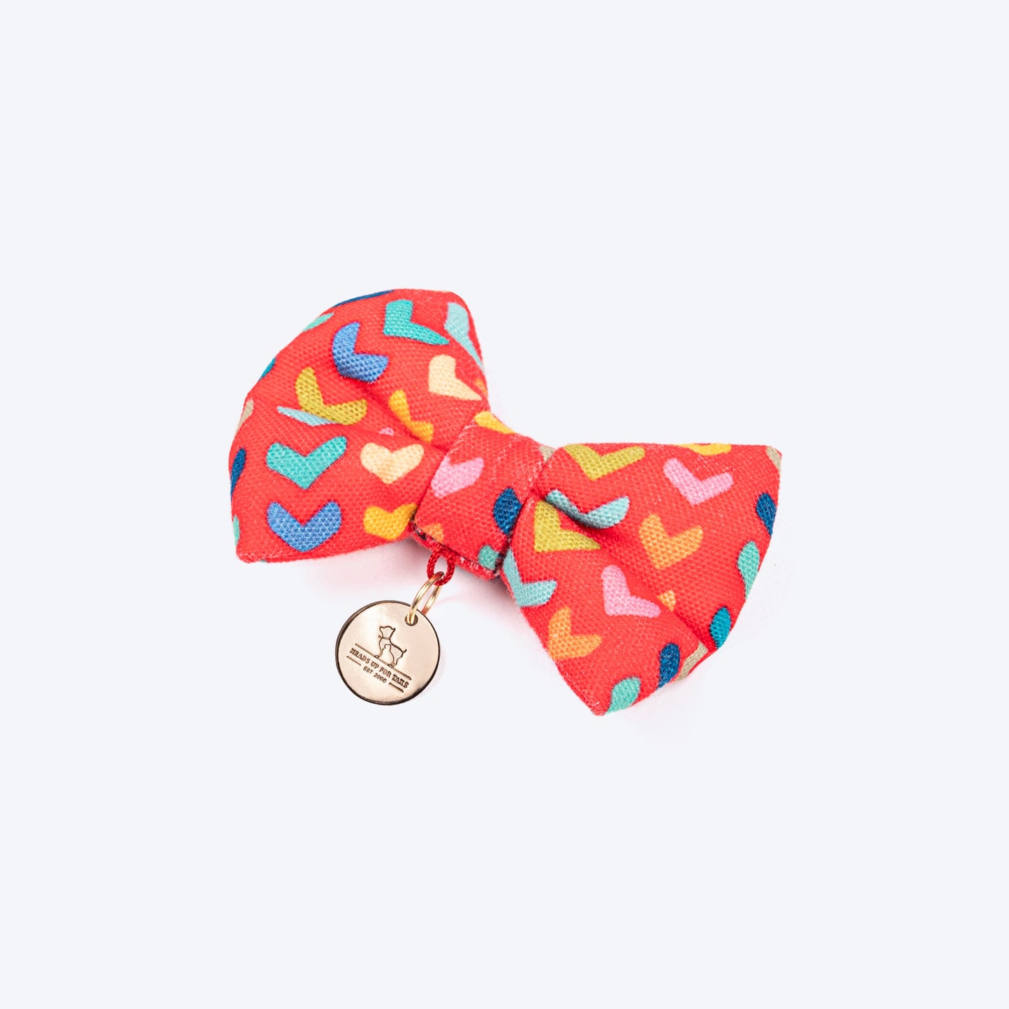 HUFT Heart to Heart Printed Bow Tie for Small Dog - Red - Heads Up For Tails