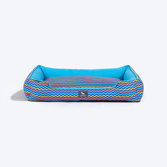 HUFT Zig - Zag Wag Lounger Dog Bed - Blue - Heads Up For Tails