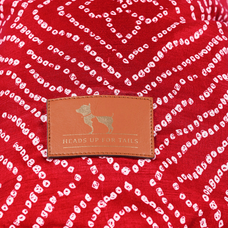 HUFT Royal Bandhani Kurta For Dog - Red