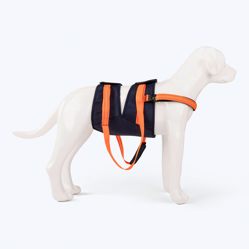 HUFT Trooper Mid-Body (Belly) Support Lift Harness For Dogs - Navy Blue - Heads Up For Tails
