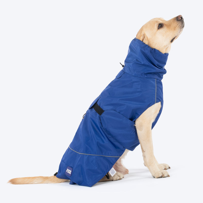 Dash Dog DewDrop Raincoat For Dog - Navy Blue - Heads Up For Tails