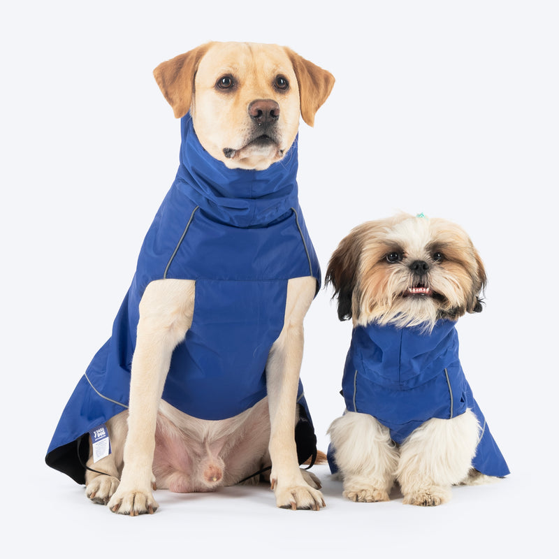 Dash Dog DewDrop Raincoat For Dog - Navy Blue - Heads Up For Tails